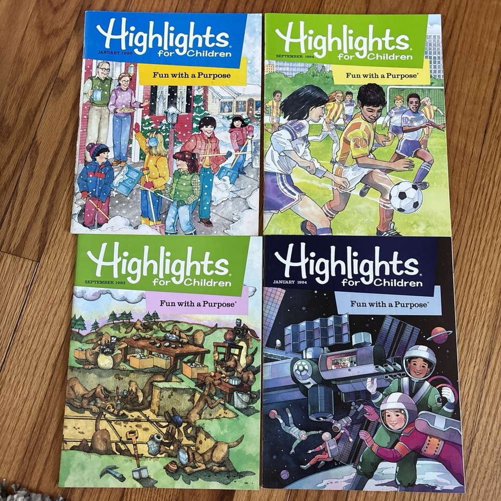 Vintage Highlights for Children Magazine Lot 1985 1993  1994 Set of 4